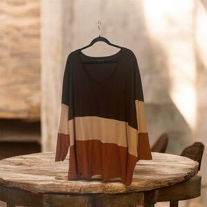 BloomChic Waffle Knit Chocolate Top